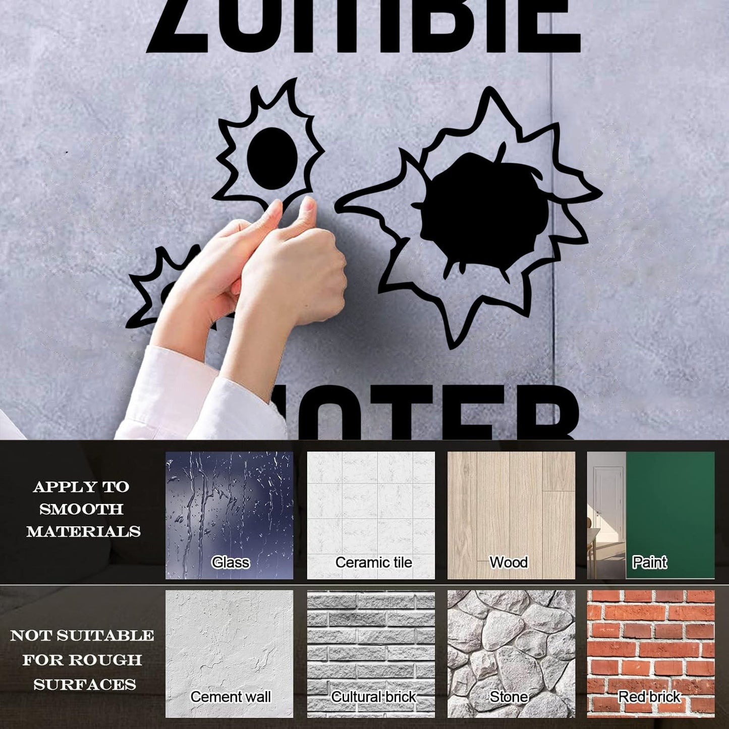 Zombie Hunter Teen Boy Room Wall Decals Paster Paper Can Modify And Add Information