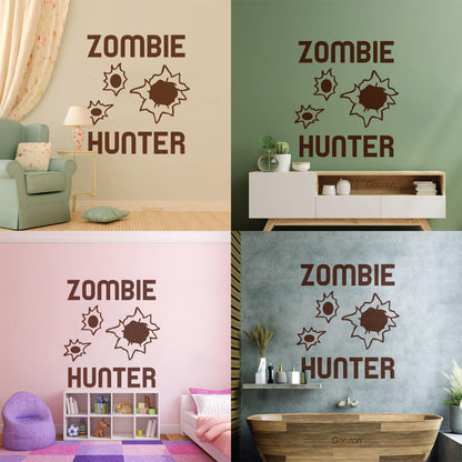 Zombie Hunter Teen Boy Room Wall Decals Paster Paper Can Modify And Add Information