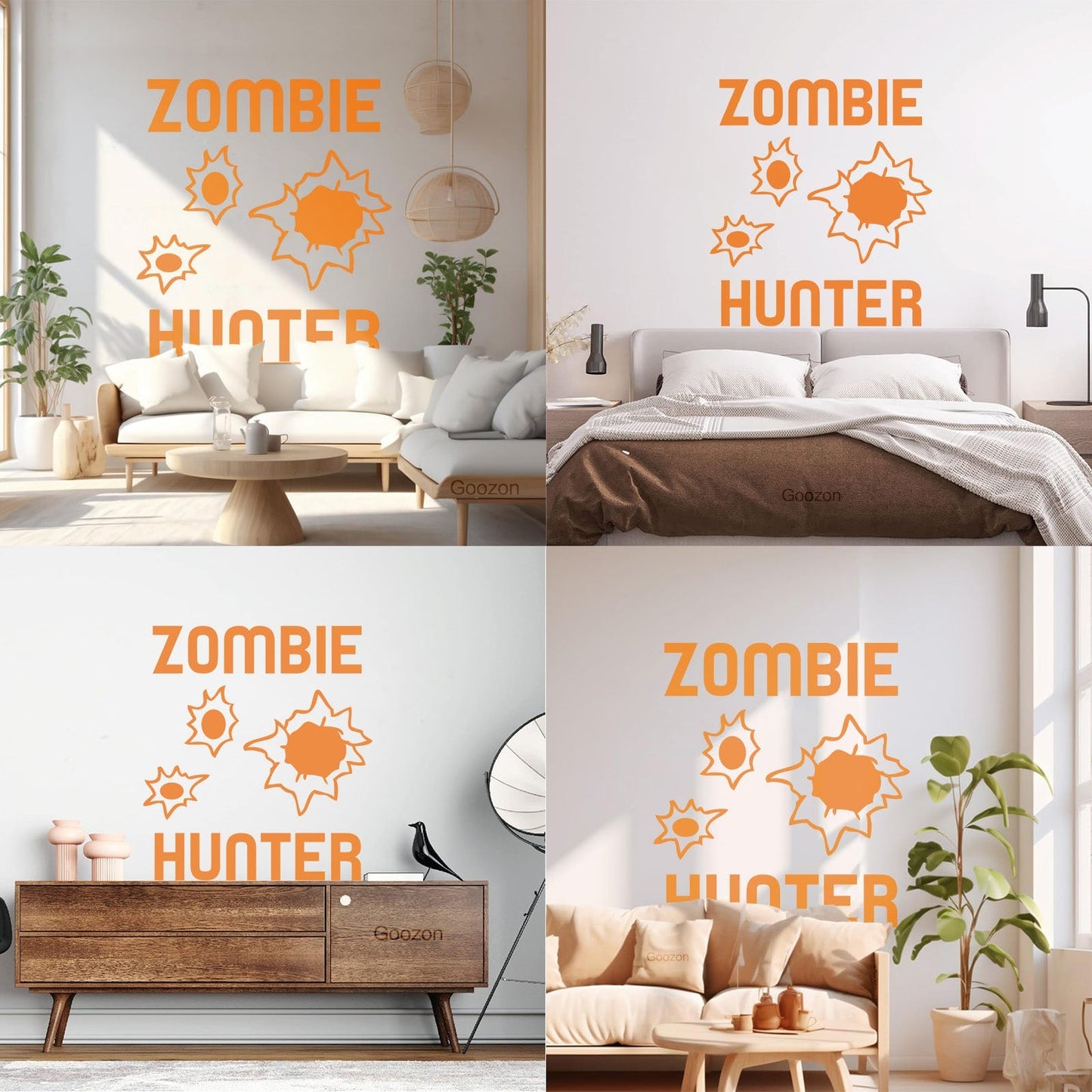 Zombie Hunter Teen Boy Room Wall Decals Paster Paper Can Modify And Add Information