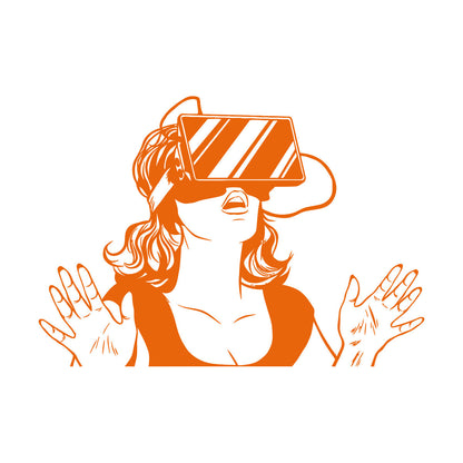 Wall Decals Virtual Reality Headset Vr Device Woman Wall Beautification