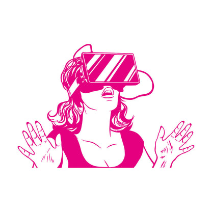 Wall Decals Virtual Reality Headset Vr Device Woman Wall Beautification