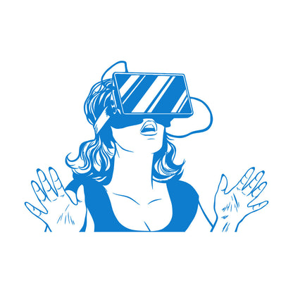 Wall Decals Virtual Reality Headset Vr Device Woman Wall Beautification