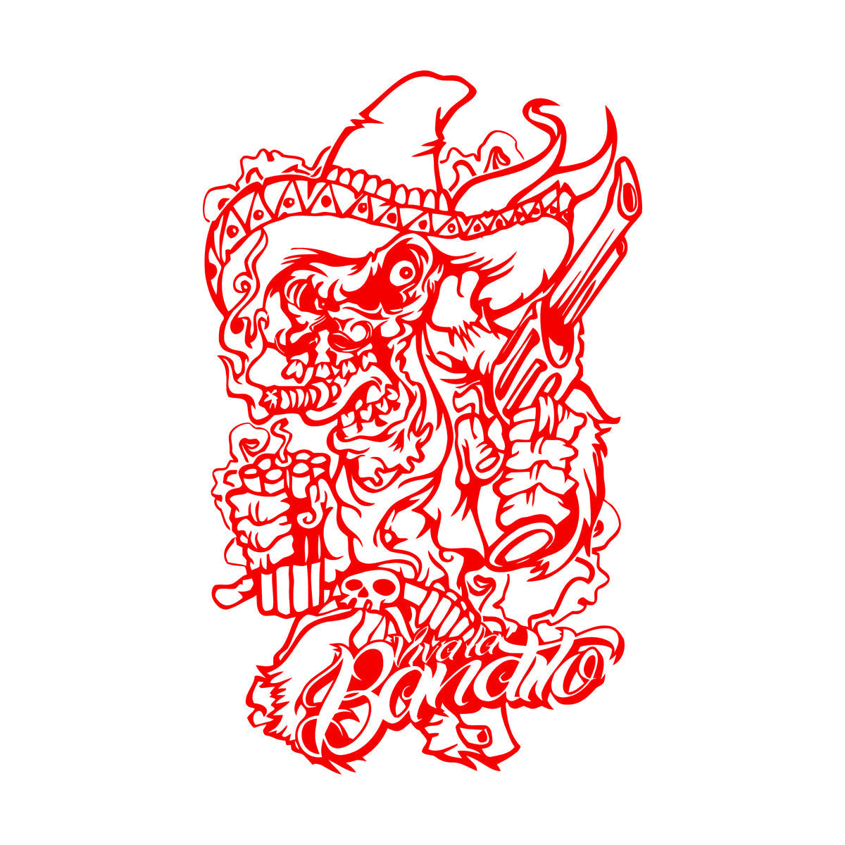 Vinyl Wall Decals Bandit Gangster Weapon Pistol Dynamite Car Body Decoration