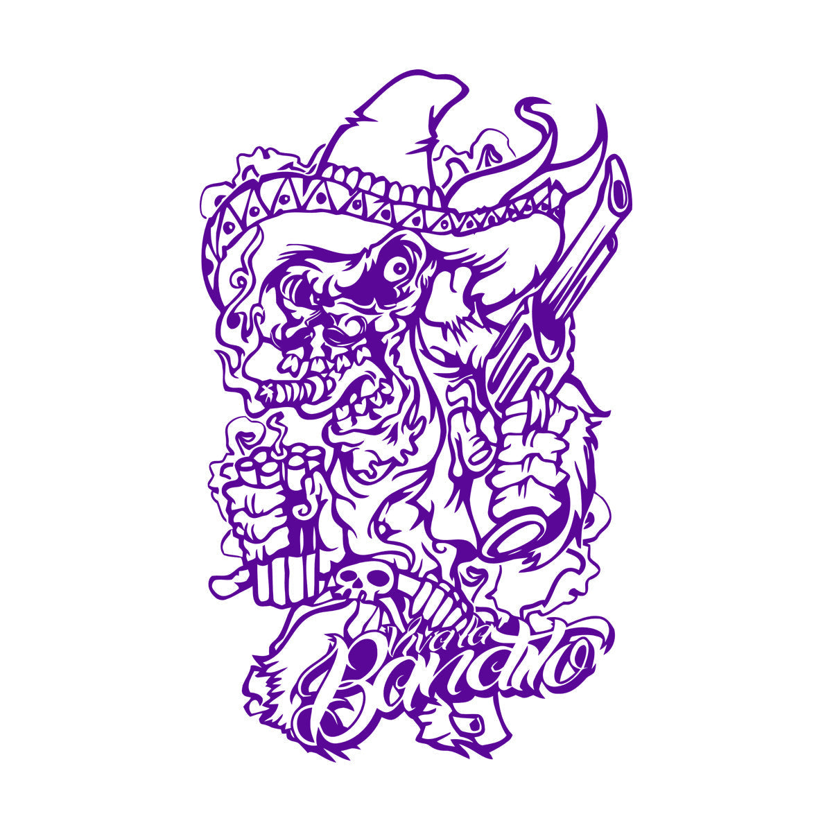 Vinyl Wall Decals Bandit Gangster Weapon Pistol Dynamite Car Body Decoration