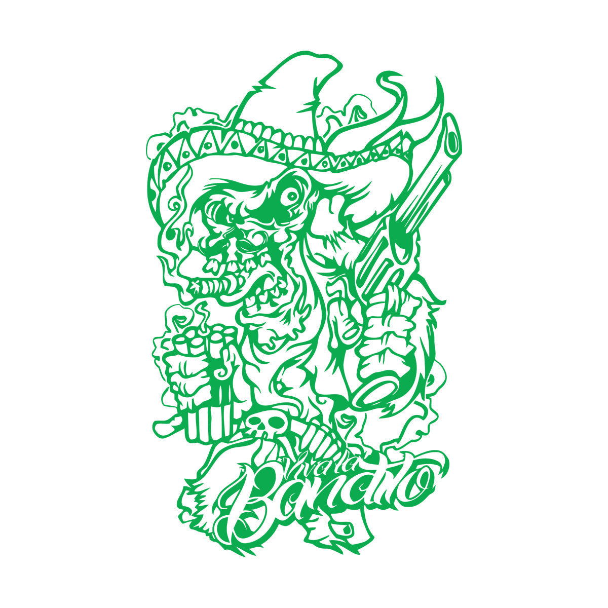 Vinyl Wall Decals Bandit Gangster Weapon Pistol Dynamite Car Body Decoration