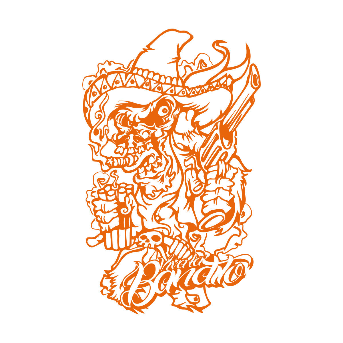 Vinyl Wall Decals Bandit Gangster Weapon Pistol Dynamite Car Body Decoration