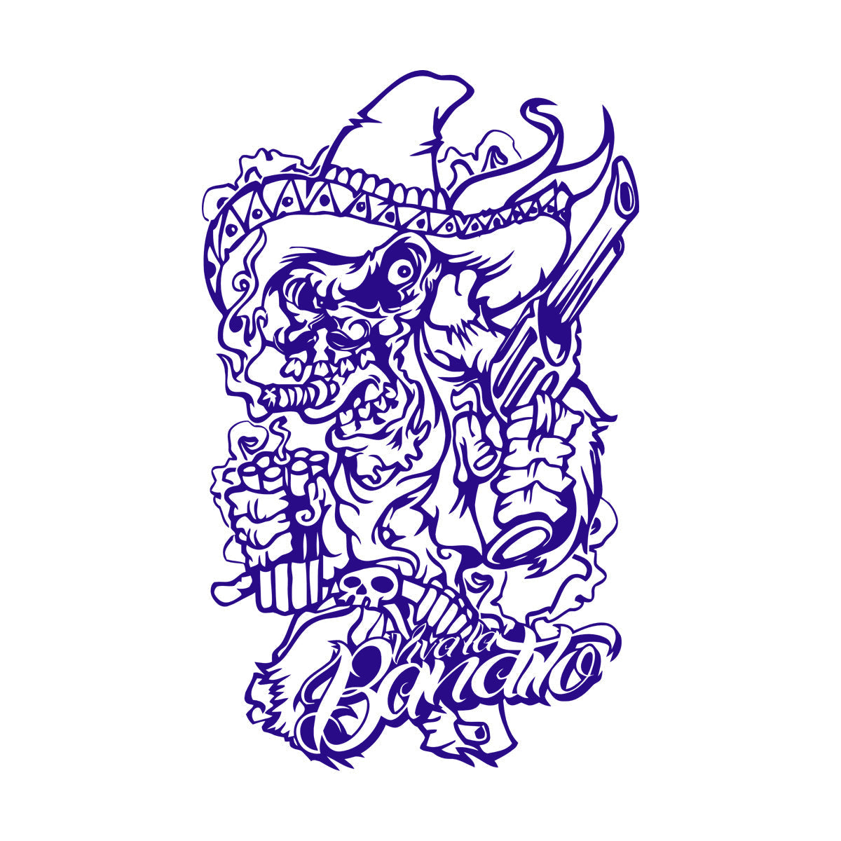 Vinyl Wall Decals Bandit Gangster Weapon Pistol Dynamite Car Body Decoration