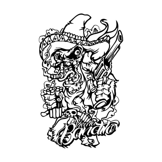 Vinyl Wall Decals Bandit Gangster Weapon Pistol Dynamite Car Body Decoration