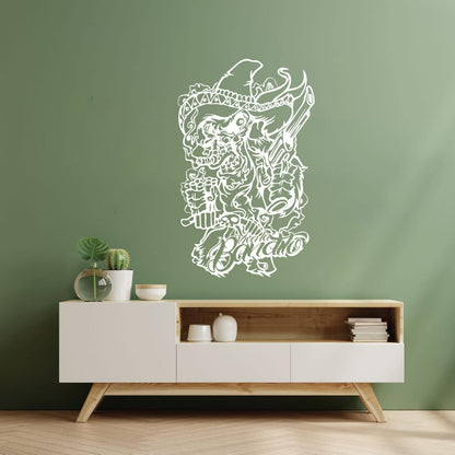 Vinyl Wall Decals Bandit Gangster Weapon Pistol Dynamite Car Body Decoration