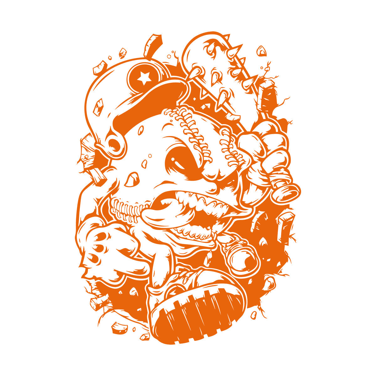 Engraving Decals Baseball Sport Game Ball Beat Animation Extreme Window Decals