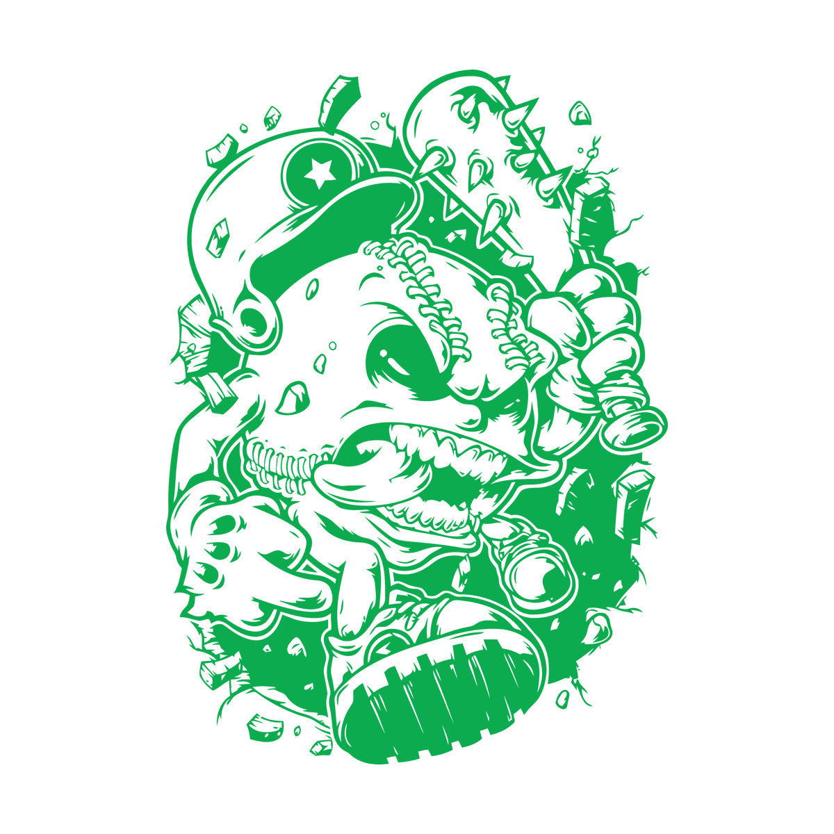 Engraving Decals Baseball Sport Game Ball Beat Animation Extreme Window Decals