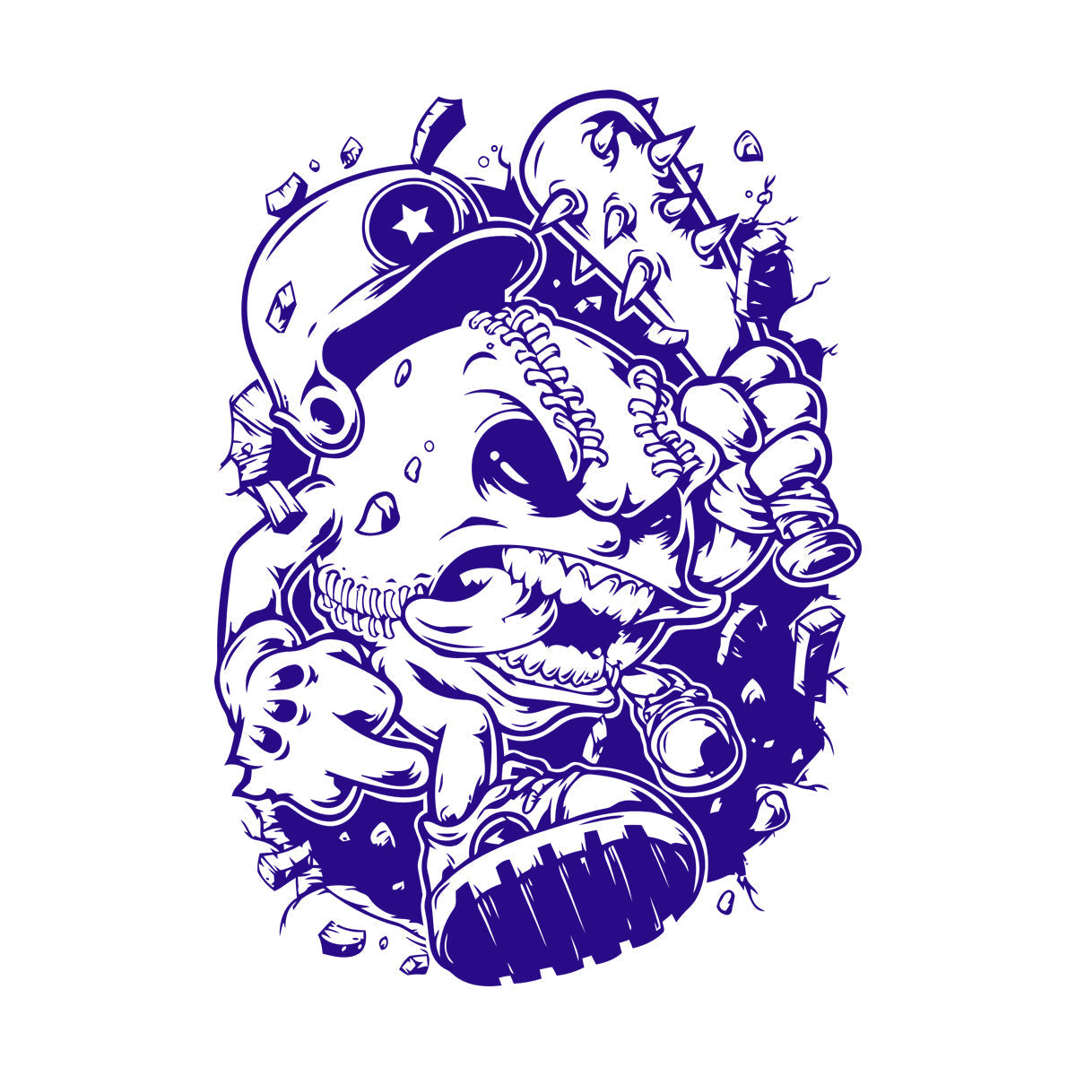 Engraving Decals Baseball Sport Game Ball Beat Animation Extreme Window Decals