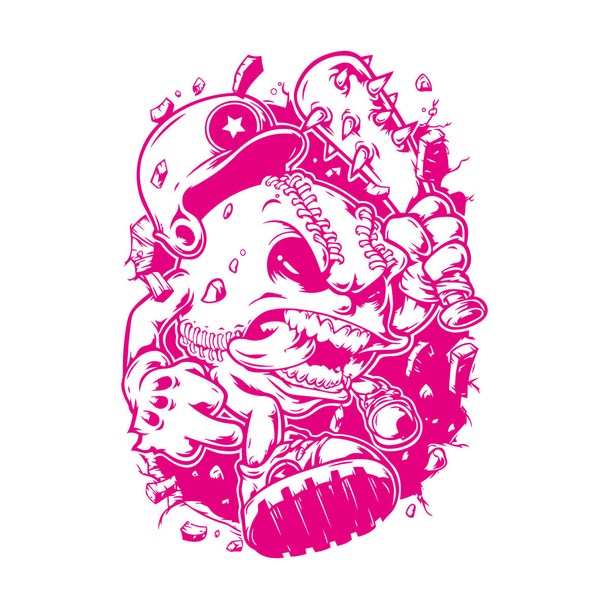 Engraving Decals Baseball Sport Game Ball Beat Animation Extreme Window Decals