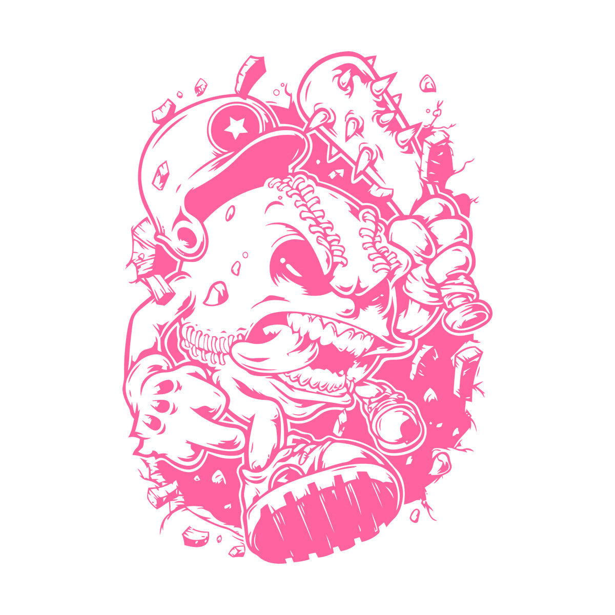 Engraving Decals Baseball Sport Game Ball Beat Animation Extreme Window Decals