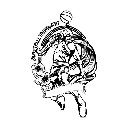 Mural And Wall Vinyl Decal Basketball Tournament Game Sport Player Extreme Glass Stickers