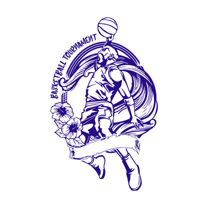 Mural And Wall Vinyl Decal Basketball Tournament Game Sport Player Extreme Glass Stickers