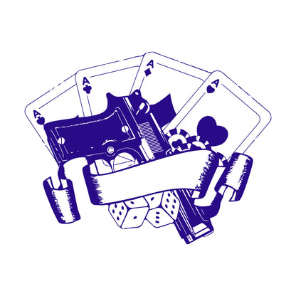 Wall Stickers Casino Poker Playing Cards Risk Gun Aces Player Chips Self Adhesive