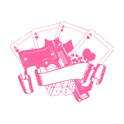 Wall Stickers Casino Poker Playing Cards Risk Gun Aces Player Chips Self Adhesive