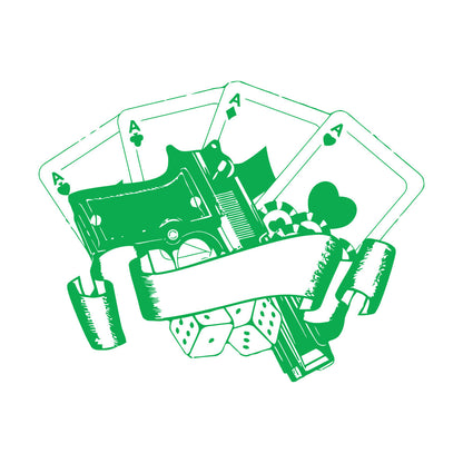 Wall Stickers Casino Poker Playing Cards Risk Gun Aces Player Chips Self Adhesive