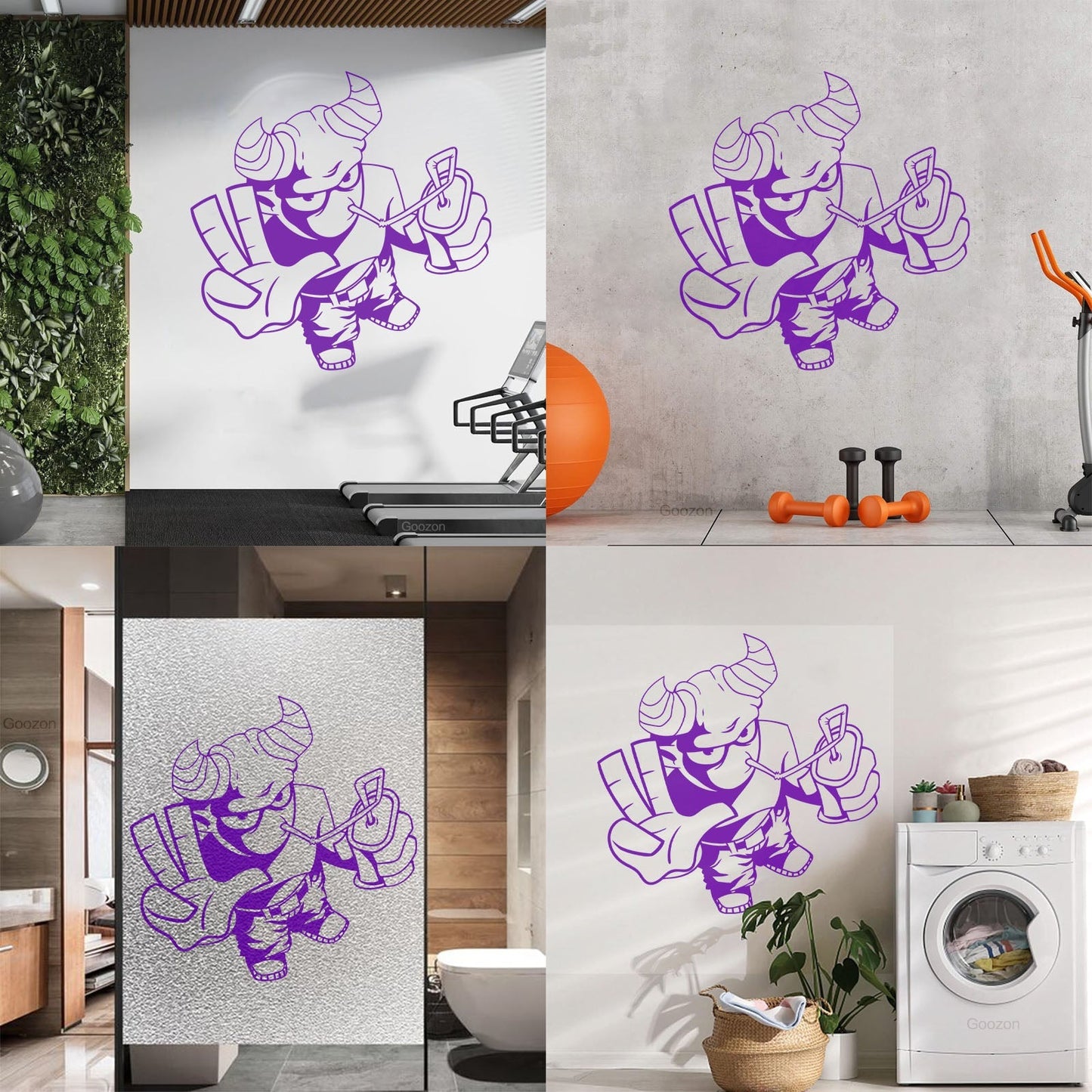Cool Demon Satan Monster Youth Children Cheerful Fine Carving Decals Do Not Damage The Wall Surface