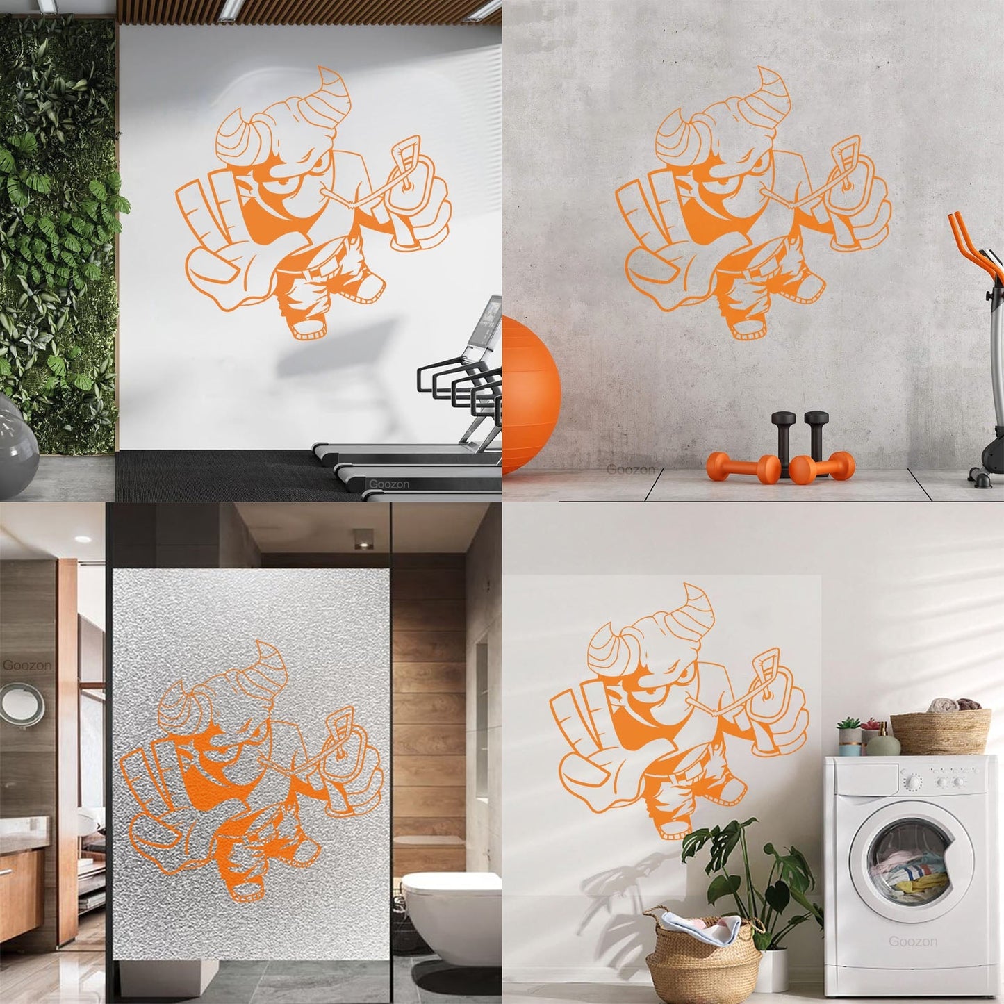 Cool Demon Satan Monster Youth Children Cheerful Fine Carving Decals Do Not Damage The Wall Surface