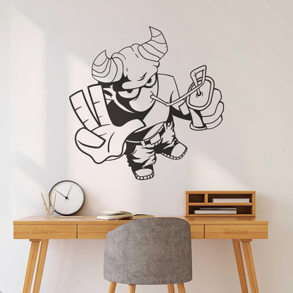 Cool Demon Satan Monster Youth Children Cheerful Fine Carving Decals Do Not Damage The Wall Surface