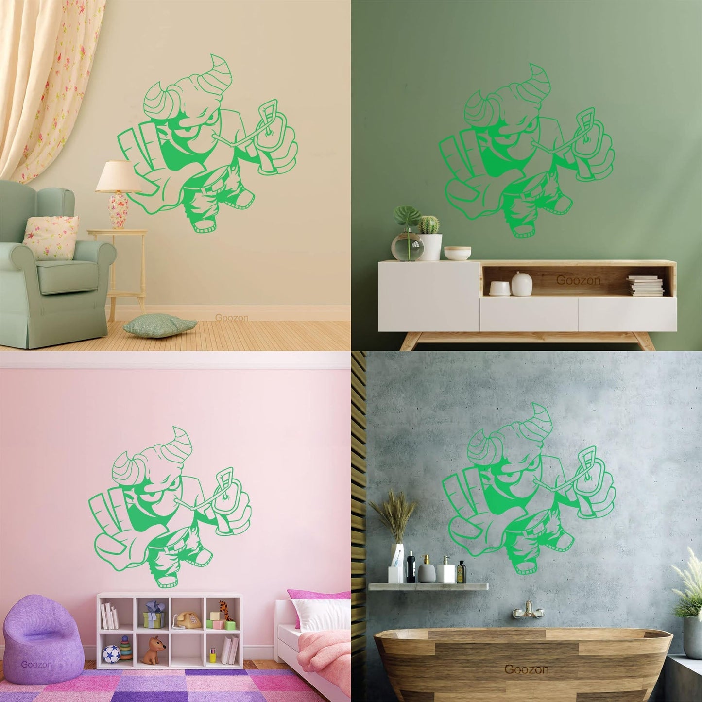 Cool Demon Satan Monster Youth Children Cheerful Fine Carving Decals Do Not Damage The Wall Surface