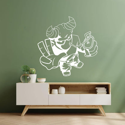Cool Demon Satan Monster Youth Children Cheerful Fine Carving Decals Do Not Damage The Wall Surface