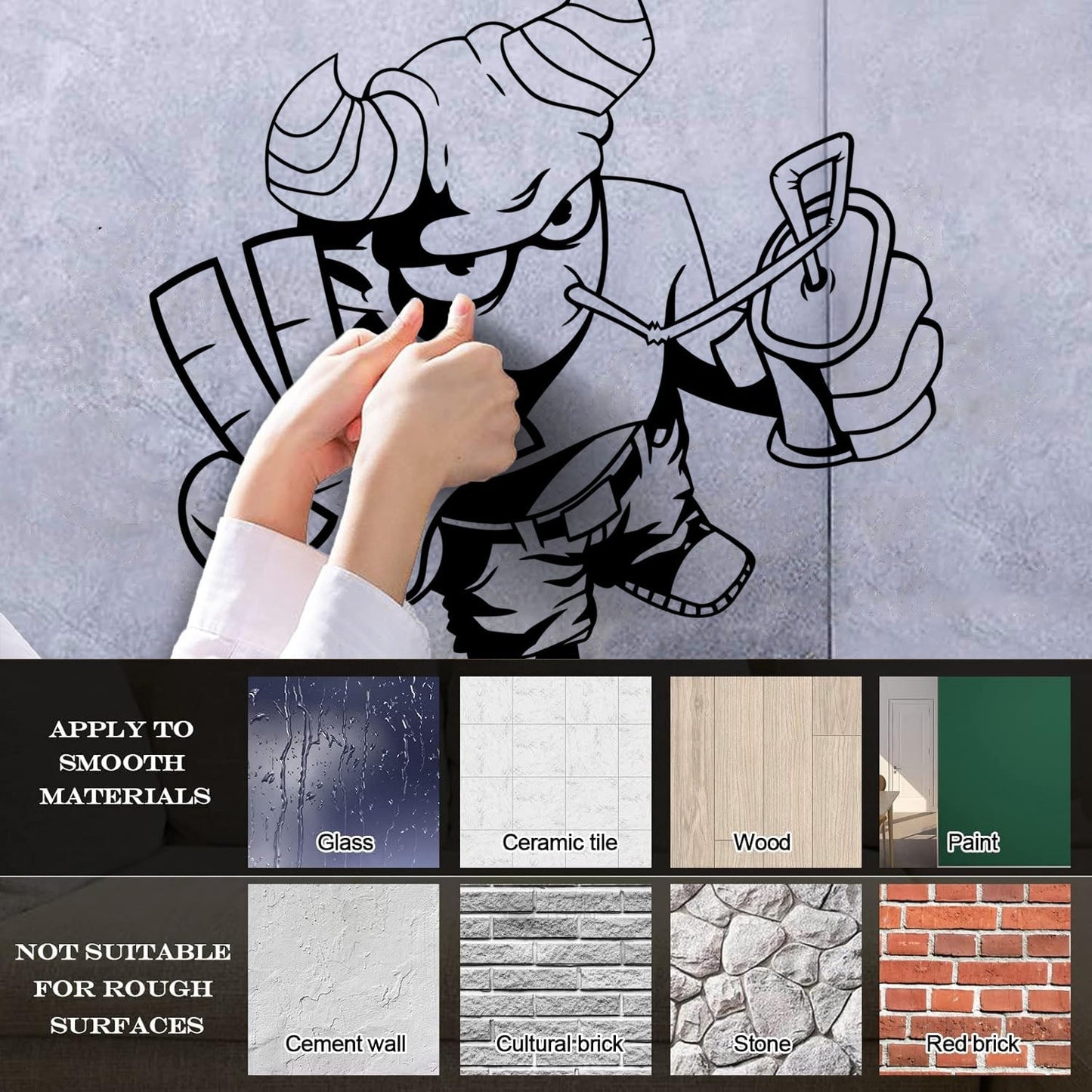 Cool Demon Satan Monster Youth Children Cheerful Fine Carving Decals Do Not Damage The Wall Surface