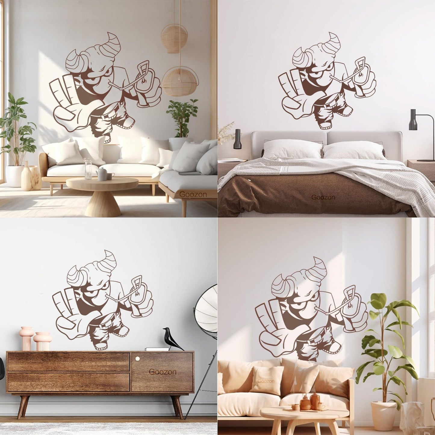 Cool Demon Satan Monster Youth Children Cheerful Fine Carving Decals Do Not Damage The Wall Surface