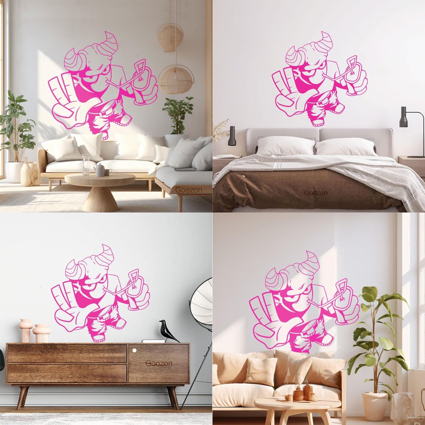 Cool Demon Satan Monster Youth Children Cheerful Fine Carving Decals Do Not Damage The Wall Surface