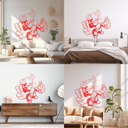 Cool Demon Satan Monster Youth Children Cheerful Fine Carving Decals Do Not Damage The Wall Surface