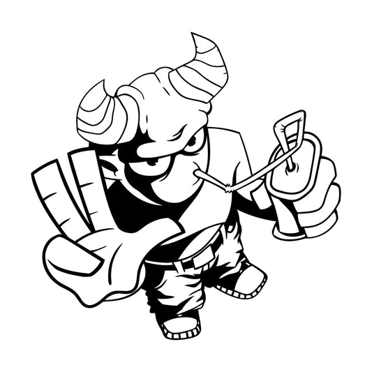 Cool Demon Satan Monster Youth Children Cheerful Fine Carving Decals Do Not Damage The Wall Surface