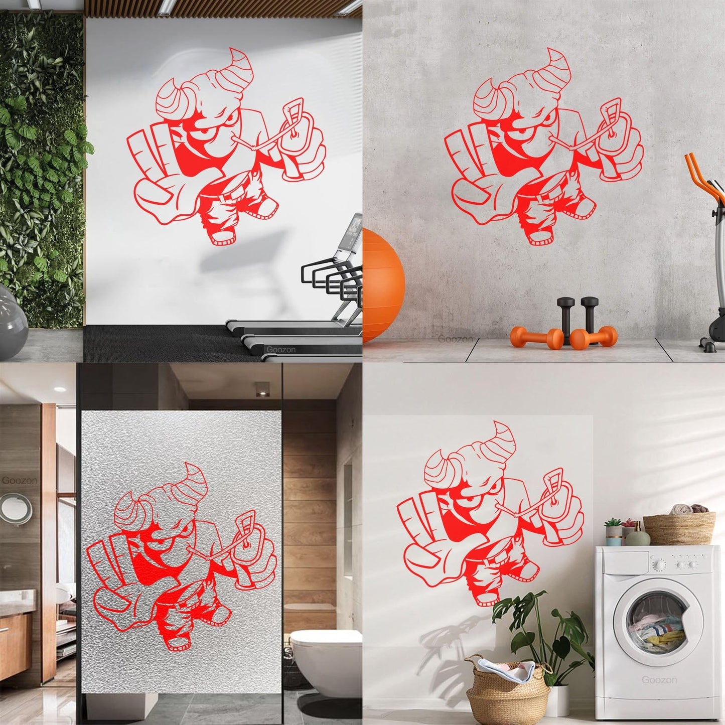 Cool Demon Satan Monster Youth Children Cheerful Fine Carving Decals Do Not Damage The Wall Surface