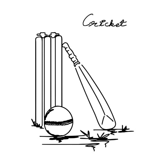 Vinyl Art Sticker Cricket Game Golf Ball Bat Win Sport Multi Color Selection
