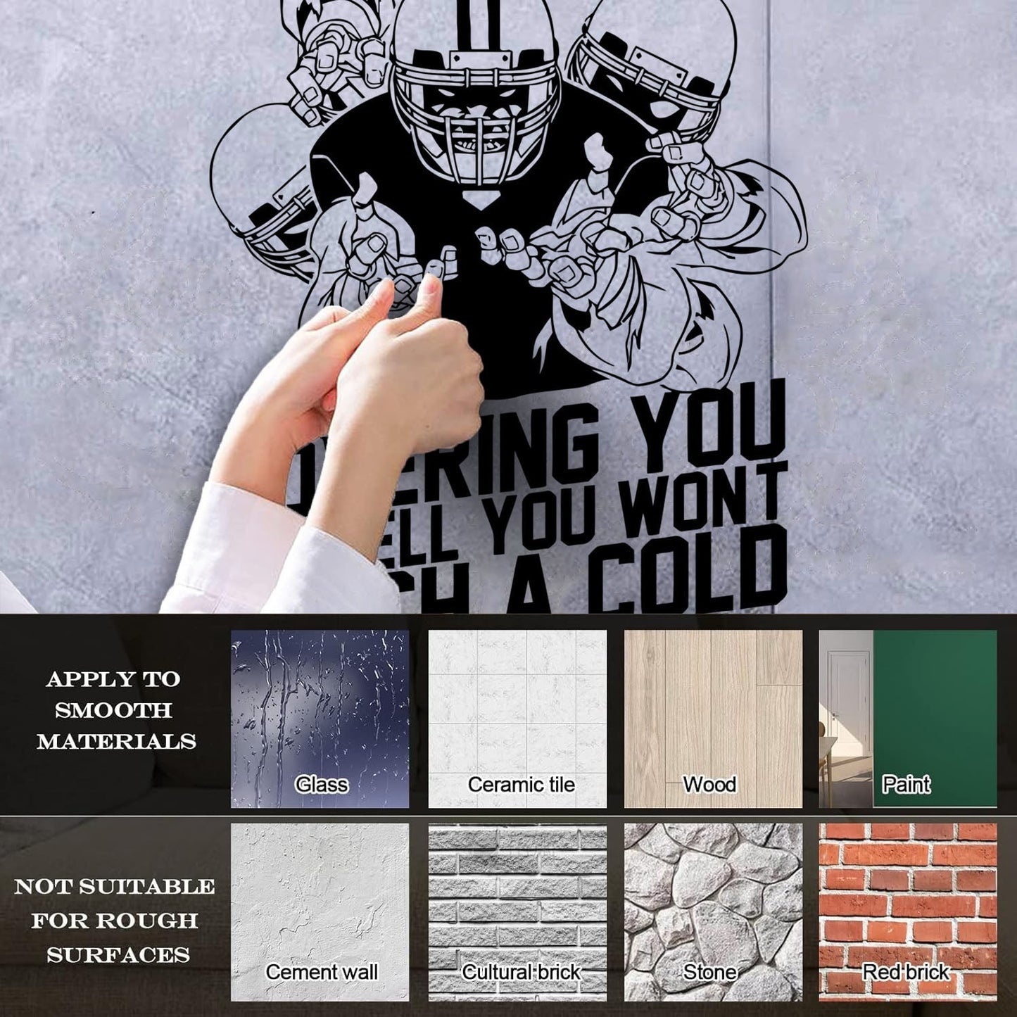 Lettering Decals Game Football Players Sports Extreme Inscription Easy Installation