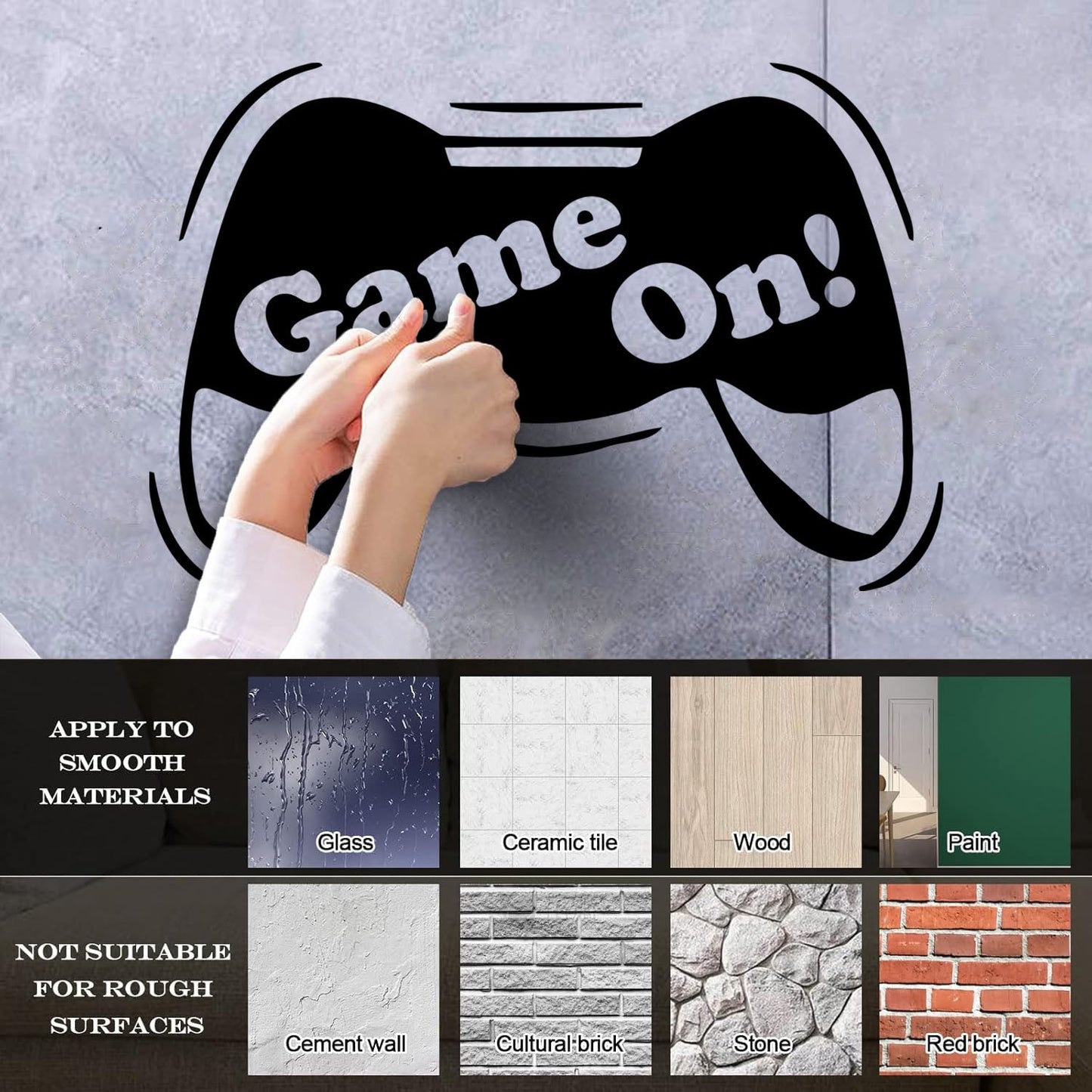 Game Joystick Gamepad Game Console Vinyl Wall Stickers It Won'T Fall Off