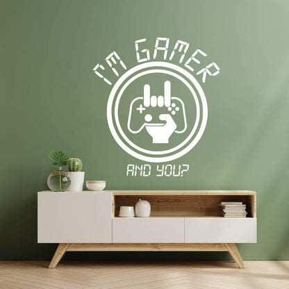 Mural And Wall Vinyl Decal I?M Game Game Joystick Boys Phrase Wall Beautification