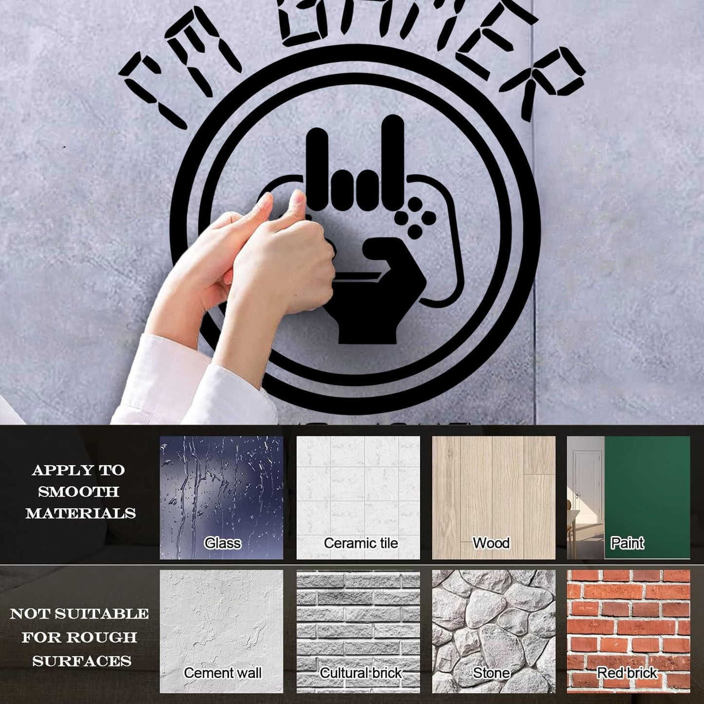 Mural And Wall Vinyl Decal I?M Game Game Joystick Boys Phrase Wall Beautification