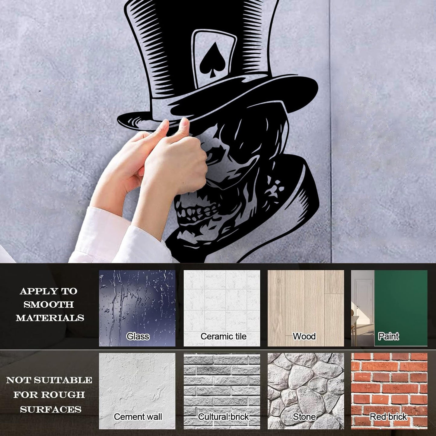 Wall Stickers Paster Paper Joker Skeleton Skull Maps Peaks Fear Monster Hat Car Body Decoration