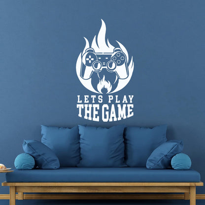 Fine Carving Stickers Joystick Player Game Console Caption Glass Stickers