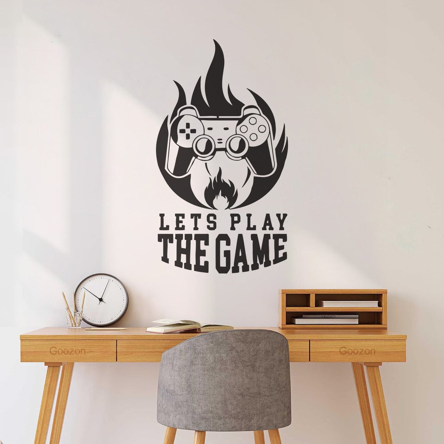 Fine Carving Stickers Joystick Player Game Console Caption Glass Stickers