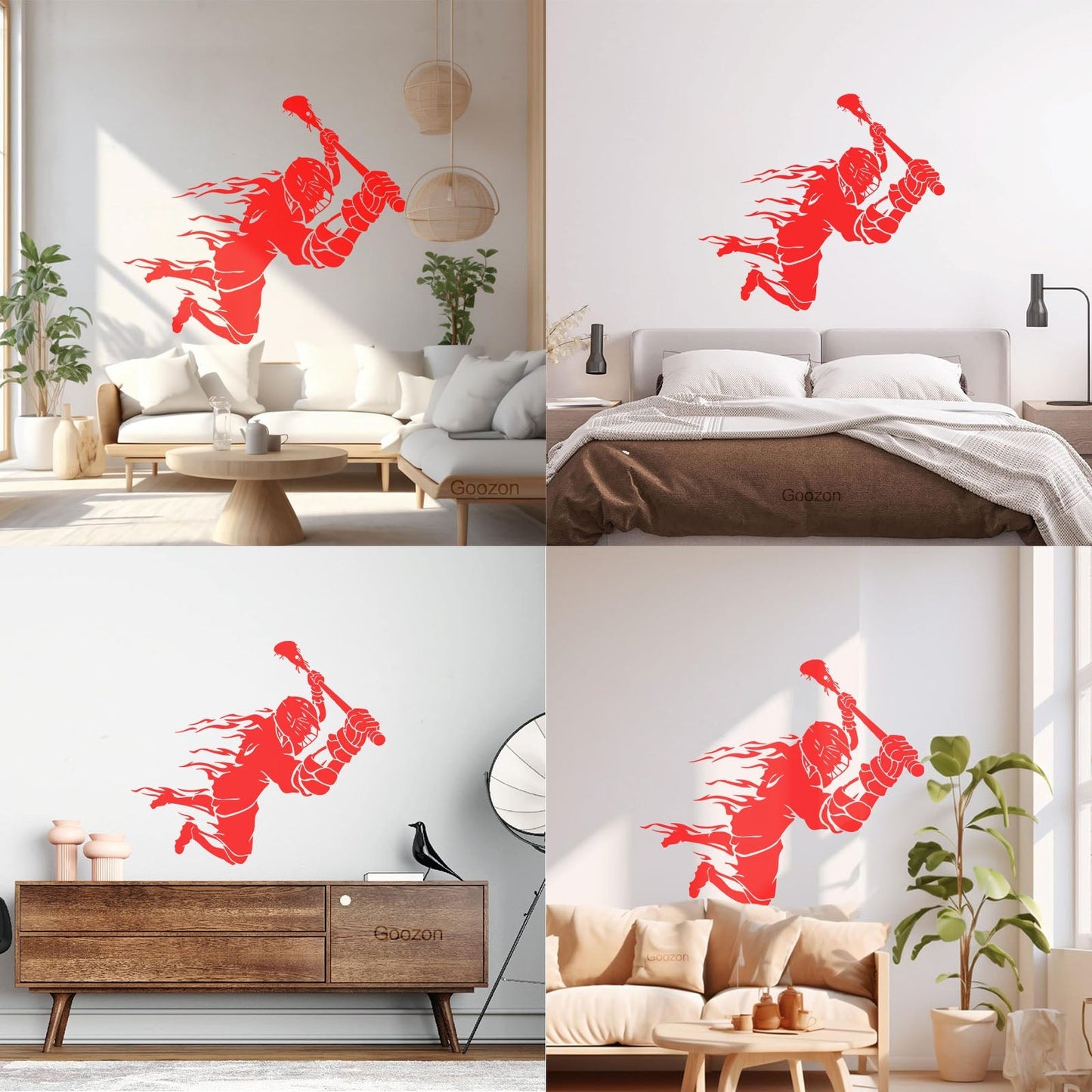 Wall Stickers Lacrosse Player Ball Team Game Sport Store Decoration