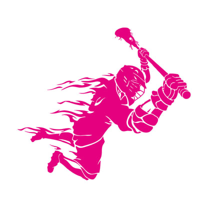 Wall Stickers Lacrosse Player Ball Team Game Sport Store Decoration