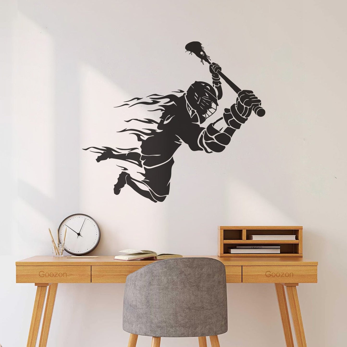 Wall Stickers Lacrosse Player Ball Team Game Sport Store Decoration