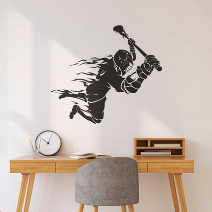 Wall Stickers Lacrosse Player Ball Team Game Sport Store Decoration