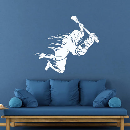 Wall Stickers Lacrosse Player Ball Team Game Sport Store Decoration