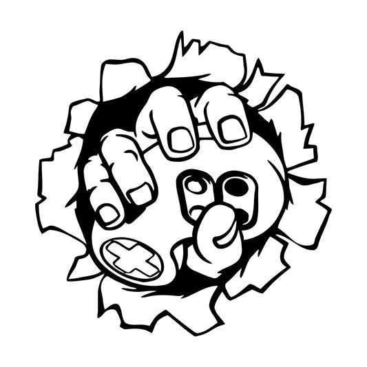 Player Computer Game Console Gamepad Hand Vinyl Art Sticker Removable Without Leaving Glue