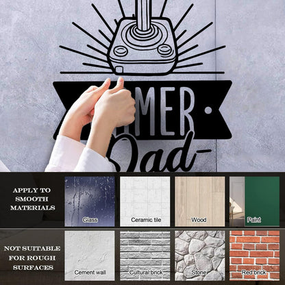 Engraving Stickers Player Dad Game Joystick Words Self Adhesive