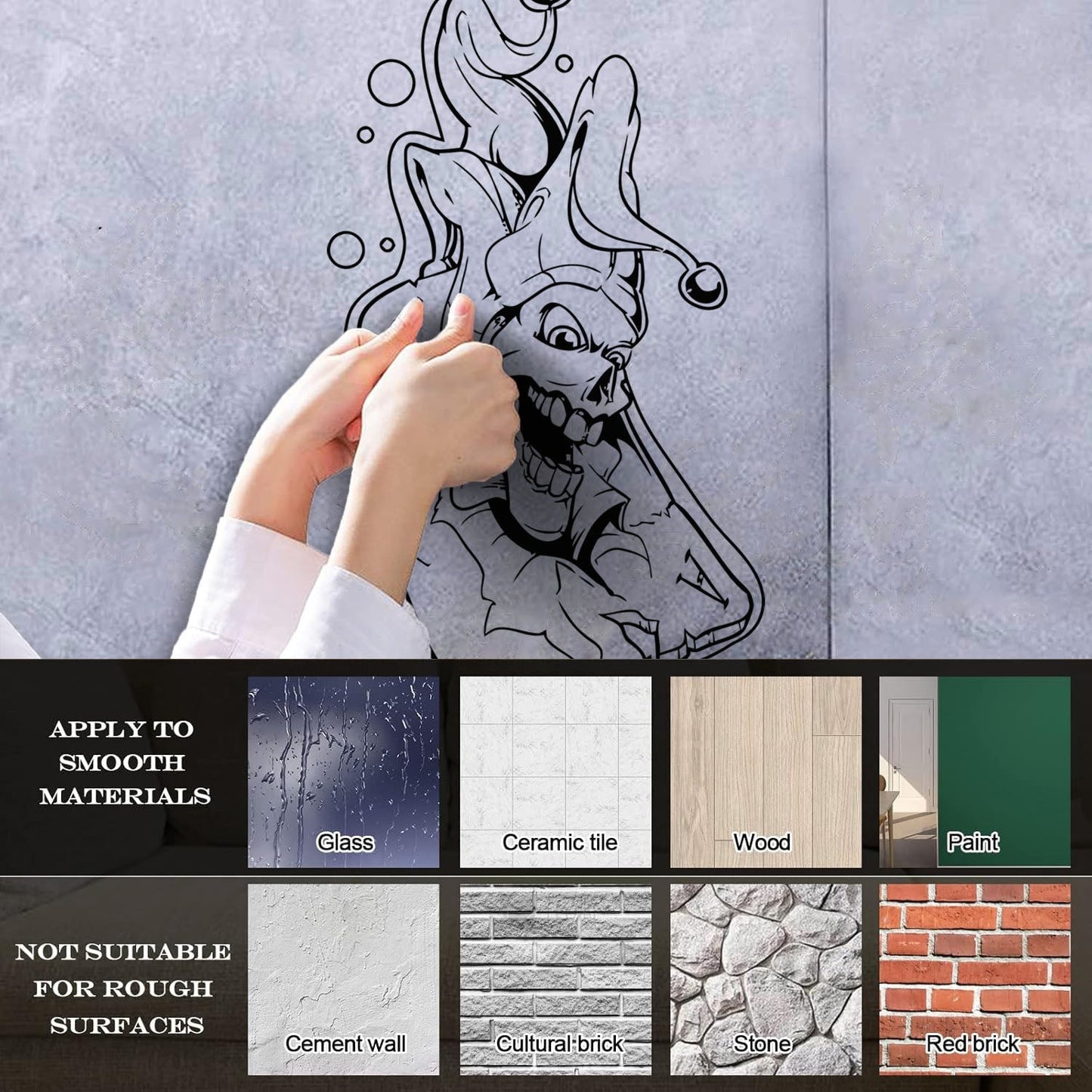 Lettering Decals Playing Card Joker Jester Passion Play Poker Do Not Damage The Wall Surface